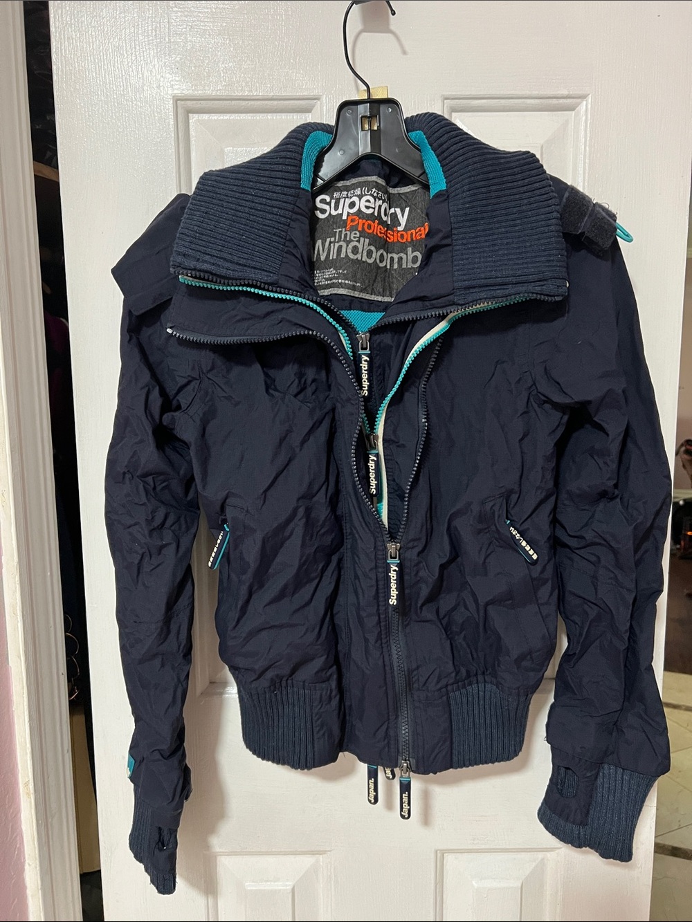 Superdry Navy Jacket with Teal Trim